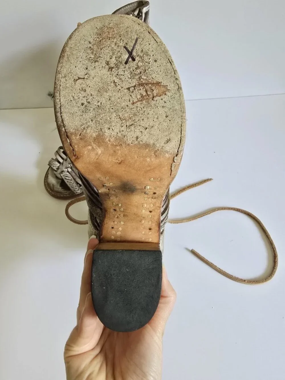 Freebird Beliz Belize Taupe Leather Lace Up Gladiator Sandals Open Toe Heels 9 - Picture 5 of 13